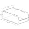 Azar Displays Large Narrow Clear Stackable Bin, 4PK 556712-4PK - alternate 4