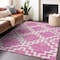 Homeroots 9' X 12' Blush And Ivory Geometric Washable Indoor Outdoor Area Rug 593754 - alternate 7