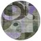 Homeroots 8' Olive Green Purple And Gray Round Geometric Washable Indoor Outdoor Area Rug 604416 - alternate 5