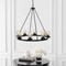 Jonathan Y Coronet 33.5" 8-Light Iron/Seeded Glass Rustic Farmhouse Round LED Chandelier, Oil Rubbed Bronze JYL7554A - alternate 7