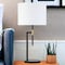 Homeroots 25" Black and Gold Metal Table Lamp With White Drum Shade 524424 - alternate 5