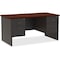Hirsh Office Desk, Double Pedestal, 60"W x 30"D, Charcoal/Mahogany 20534 - alternate 1