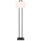 Homeroots 68" Black Traditional Shaped Floor Lamp With White Frosted Glass Rectangular Shade 523372 - alternate 6