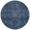 Homeroots 8' Navy Blue And Charcoal Round Damask Washable Indoor Outdoor Area Rug 603325 - alternate 7