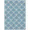 Homeroots 8' X 10' Teal Blue And Ivory Geometric Washable Indoor Outdoor Area Rug 594746 - alternate 4
