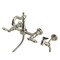 Kingston Brass Two-Handle Wall Mount Bridge Kitchen Faucet with Brass Sprayer, Brushed Nickel KS2448ALBS - alternate 1