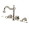 Kingston Brass Double-Handle Wall Mount Bathroom Faucet, Polished Nickel KS1256BPL - alternate 1