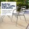 Flash Furniture Lila 23.5in Square Glass Top Metal Table with 2 Silver Aluminum Slat Stack Chairs TLH-0731SQ-017CSV2-GG - alternate 13