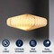 Jonathan Y Nolan 21.3 in. Modern Vintage Honeycomb Shade LED Pendant Light, Natural JYL9100B - alternate 6