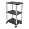 Luxor 42''H 3-Shelf Utility Cart, Electric, Black Shelves, Nickel Legs UCPL1E-N - alternate 10
