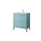 Homeroots 32" Blue Wood Freestanding Bathroom Vanity With White Sink And Two Drawers 627400 - alternate 3