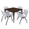 Regency Square Kahlo Breakroom Table W/ 4 M Stack Chairs, 42 in W, 42 in L, Neo Walnut TPL4242NWBK47GY - alternate 1