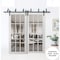 Sartodoors Sliding Closet 12 Lites Clear Glass Barn Bypass Doors, Felicia 3355 White Silk, Sturdy 6.6ft Rails FELICIA3355BBB-WS-64 - alternate 5