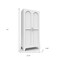 Homeroots 61in White Stainless Steel Pantry Or Storage Closet With Arched Panel Doors 683402 - alternate 6
