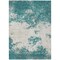 Homeroots 5' X 8' Teal Blue Ivory And Gray Abstract Washable Indoor Outdoor Area Rug 599521 - alternate 4