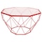 Leisuremod Malibu Large Modern Octagon Glass Top Coffee Table with Geometric Base, Red MD31R - alternate 1