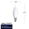 Bulbrite 60-Watt Dimmable (E12) Candelabra Screw Base Milky Filament CA10 LED Light Bulb, 3000K, 4PK 862692 - alternate 3