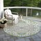 Homeroots 8' Artichoke Green Blue And Ivory Round Oriental Washable Indoor Outdoor Area Rug 596604 - alternate 6
