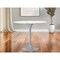 Homeroots 40" White And Gray Rounded Marble And Metal Pedestal Base Dining Table 520846 - alternate 12