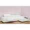 Homeroots Contemporary White Leather Right Facing Wide Arm Sectional Sofa 473573 - alternate 3