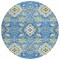 Homeroots 8' Blue Green And Orange Round Oriental Washable Indoor Outdoor Area Rug 597676 - alternate 6