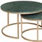 Homeroots Set Of Two Green and Gold Genuine Marble and Iron Round Frame Nested Coffee Tables, 2PK 716251 - alternate 5