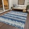 Homeroots 8' X 10' Blue Gray And Ivory Striped Washable Indoor Outdoor Area Rug 598331 - alternate 5