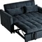 Homeroots 73" Black Velvet Sleeper Sleeper Reclining Sofa With Toss Pillows 721465 - alternate 5
