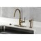 Kingston Brass Single-Handle Kitchen Faucet with Brass Side Sprayer, Antique Brass KS2433KL - alternate 4