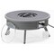 Leisuremod Walbrooke Outdoor Patio Aluminum Round Slats Design Fire Pit Side Table with Lid & Fire Glass, Grey WGRS-29-GL - alternate 6