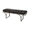 Homeroots 16in Black And Antiqued Brass Upholstered Genuine Leather Bench 376191 - alternate 1