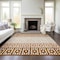 Homeroots 8' X 10' Orange Beige And Ivory Geometric Washable Indoor Outdoor Area Rug 613864 - alternate 3