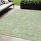 Homeroots 5' X 8' Artichoke Green And Ivory Damask Washable Indoor Outdoor Area Rug 603492 - alternate 1