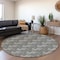 Homeroots 8' Black And Ivory Round Geometric Washable Indoor Outdoor Area Rug 594979 - alternate 6
