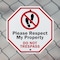 Signmission Please Respect My Property Do Not T, 6 inch X 6 inch, Plastic Sign, 2PK OC-P-2PACK-6-128 - alternate 5