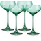Homeroots Set of Four Green Crystal Shallow Bowl Stemmed Coupe 485963 - alternate 1