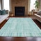 Homeroots 8' X 10' Turquoise And Pale Aqua Striped Washable Indoor Outdoor Area Rug 631572 - alternate 8
