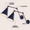 Jonathan Y Rover 7" Classic Industrial Metal Adjustable Arm LED Wall Sconce, Navy/Black, 2PK JYL7462G-SET2 - alternate 5