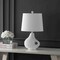 Jonathan Y Charlotte 24" Minimalist Designer Iron/Resin Oval Shade LED Table Lamp, White Terrazzo JYL4059A - alternate 5