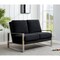 Leisuremod Jefferson Contemporary Velvet Loveseat with Silver Frame, Black JAS53BL - alternate 3