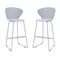 Homeroots Set of Two 30" Gray Heavy Duty Plastic and Metal Low Back Bar Height Bar Chairs, 2PK 555095 - alternate 1