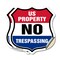 Signmission No Trespassing Shield Sign U.S. Property, 6 inch X 6 inch, Vinyl Decal, 2PK SHI-D-2PACK-6-411 - alternate 1