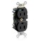 Leviton Straight Blade Receptacle, 5-15R, 15 A, 125V AC, Surface Mount, Self-Grounded M8200-HE - alternate 1
