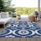 Homeroots 10' X 14' Navy Blue And Ivory Medallion Washable Indoor Outdoor Area Rug 589631 - alternate 6