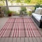 Homeroots 5' X 8' Red Black And Ivory Plaid Washable Indoor Outdoor Area Rug 601513 - alternate 5