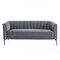 Homeroots 76" Dark Gray Sofa With Silver Legs 480907 - alternate 1