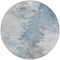 Homeroots 8' Sky Blue Gray And Ivory Round Abstract Washable Indoor Outdoor Area Rug 617421 - alternate 5