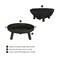 Pure Garden Outdoor Wood Burning Fire Pit, Black 50-LG1200 - alternate 11
