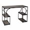 Homeroots Wood and Iron Writing Desk with Storage 402074 - alternate 5