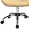 Homeroots Beige and Silver Faux Leather Adjustable Height Swivel Rolling Office Chair 554045 - alternate 3